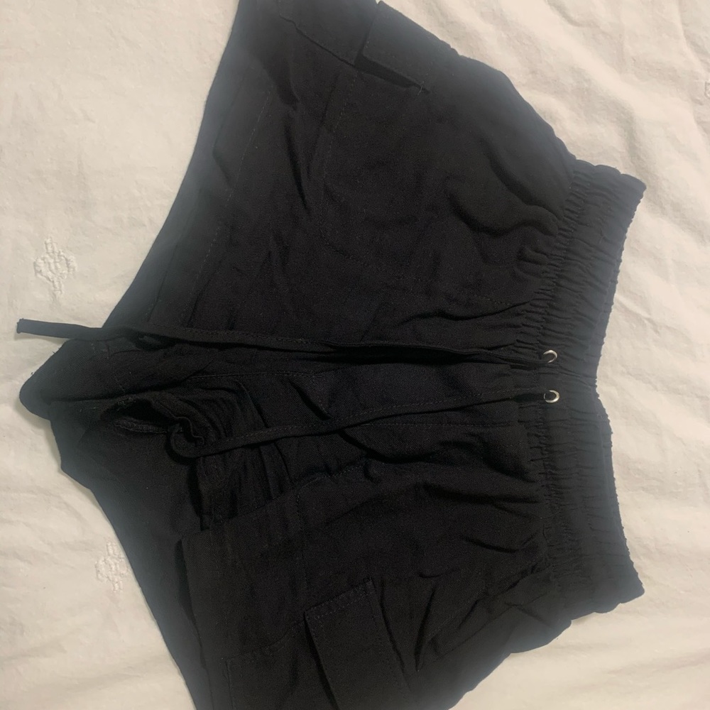 Black Mini Cargo Shorts